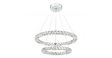Roma 2 Tier Pendant Polished Chrome Crystal LED