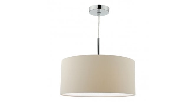 Där Lighting Ronda 3lt Pendant Ecru Faux Silk Shade 40cm