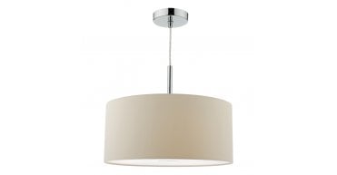 Ronda 3lt Pendant Ecru Faux Silk Shade 40cm