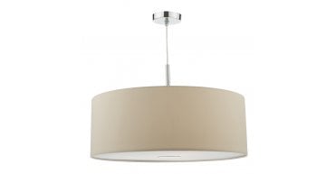 Ronda 3lt Pendant Ecru Faux Silk Shade 60cm