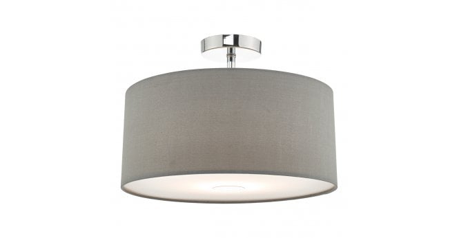 Där Lighting Ronda Grey Faux Silk Easy Fit Shade 40cm