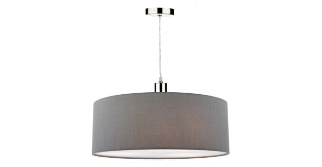 Där Lighting Ronda Grey Faux Silk Easy Fit Shade 60cm