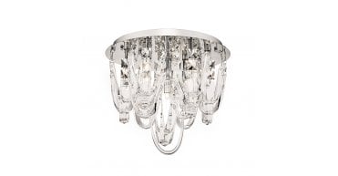Roxanne Small 7 Light Flush Polished Chrome Crystal