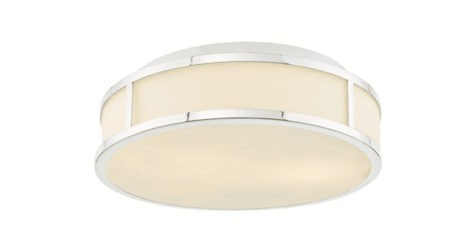 Där Lighting Royce 2 Light Bathroom Flush Polished Chrome and Opal Glass IP44