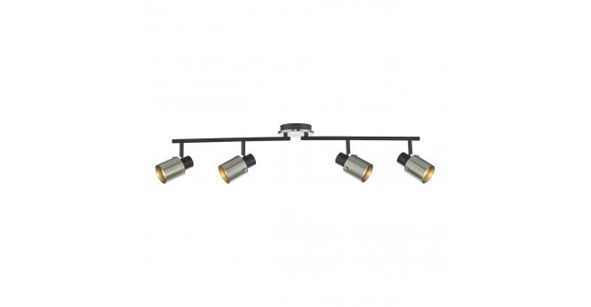 Där Lighting Ryan 4 Light Bar Spotlight Brushed Nickel Matt Black