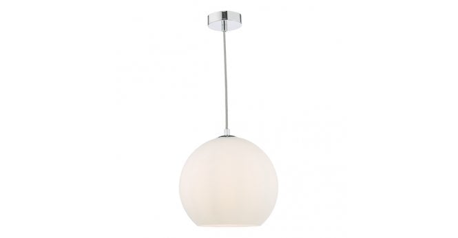 Där Lighting Ryce Pendant Polished Chrome Opal Glass