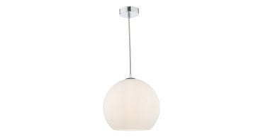 Ryce Pendant Polished Chrome Opal Glass