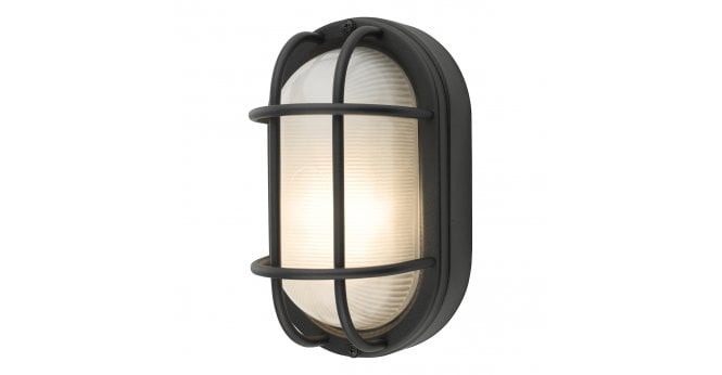 Där Lighting Salcombe Oval Outdoor Wall Light Matt Black IP44