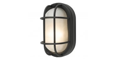 Salcombe Oval Outdoor Wall Light Matt Black IP44