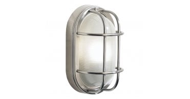 Salcombe Oval Outdoor Wall Light Stainless Steel Glass IP44