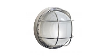Salcombe Round Outdoor Wall Light Stainless Steel Glass IP44