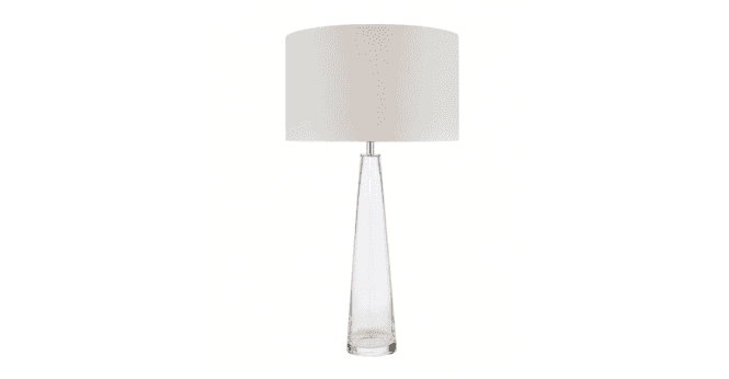 Där Lighting Samara Table Lamp Glass and Polished Chrome With Shade