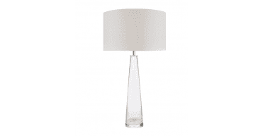 Samara Table Lamp Glass and Polished Chrome With Shade