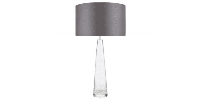 Där Lighting Samara Table Lamp Glass and Polished Chrome With Shade