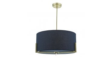 Santino Pendant Gold With Navy Cotton Shade
