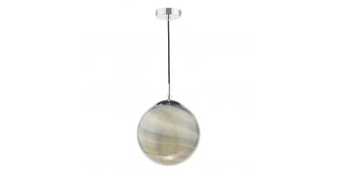 Saturn Pendant Planet Style Glass and Polished Chrome