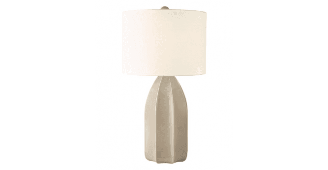Där Lighting Saundra Table Lamp Taupe Ceramic and Matt Antique Brass With Shade