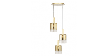 Savannah 3 Light Cluster Pendant Satin Gold and Gold Ombre Glass