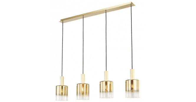 Där Lighting Savannah 4 Light Bar Pendant Satin Gold and Gold Ombre Glass