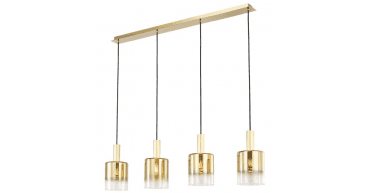 Savannah 4 Light Bar Pendant Satin Gold and Gold Ombre Glass
