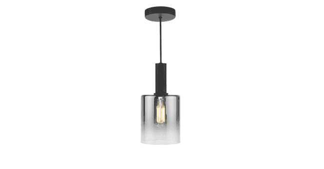 Där Lighting Savannah Pendant Matt Black and Smoked Glass