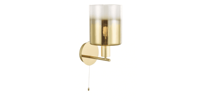 Där Lighting Savannah Wall Light Satin Gold and Gold Ombre Glass