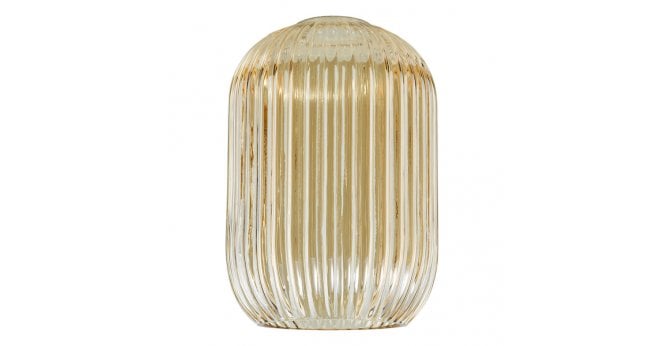 Där Lighting Sawyer Easy Fit Shade Champagne Ribbed Glass
