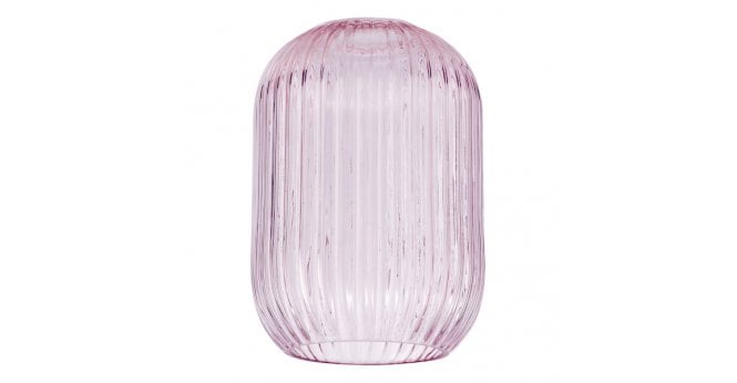 Där Lighting Sawyer Easy Fit Shade Pink Ribbed Glass