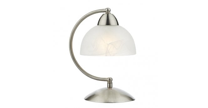 Där Lighting Saxby Touch Table Lamp Satin Chrome Glass
