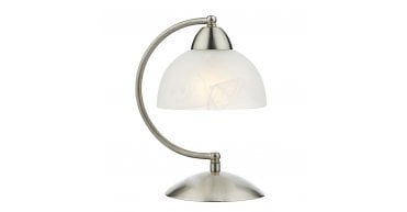 Saxby Touch Table Lamp Satin Chrome Glass