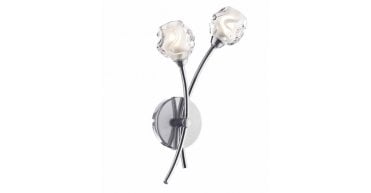 Seattle 2 Light Wall Light Satin Chrome Glass