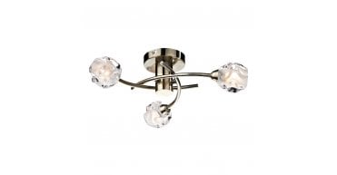 Seattle 3 Light Semi Flush Antique Brass