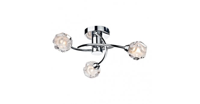 Där Lighting Seattle 3 Light Semi Flush Polished Chrome