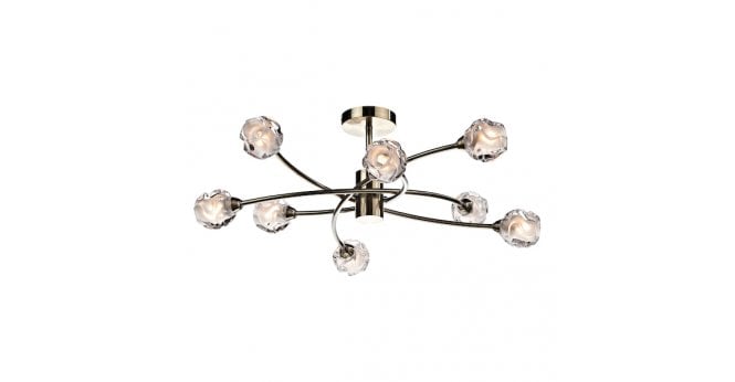 Där Lighting Seattle 8 Light Semi Flush Antique Brass