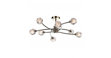 Seattle 8 Light Semi Flush Antique Brass
