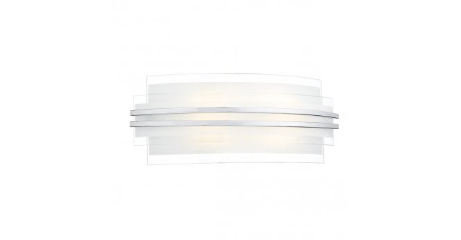Där Lighting Sector Large Wall Light Frosted Glass Polished Chrome LED