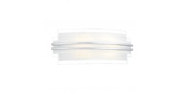 Sector Large Wall Light Frosted Glass Polished Chrome LED