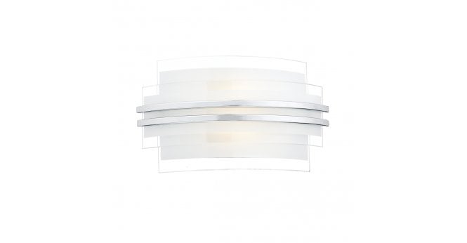 Där Lighting Sector Small Wall Light Frosted Glass Polished Chrome LED
