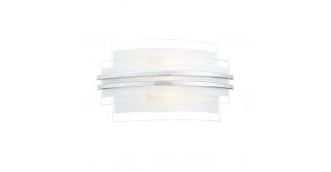 Sector Small Wall Light Frosted Glass Polished Chrome LED