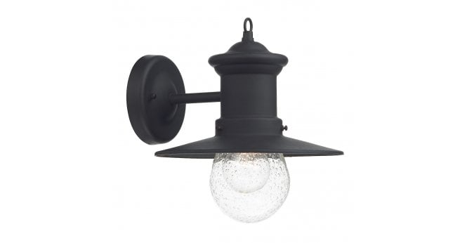 Där Lighting Sedgewick Outdoor Wall Light Black Glass IP44