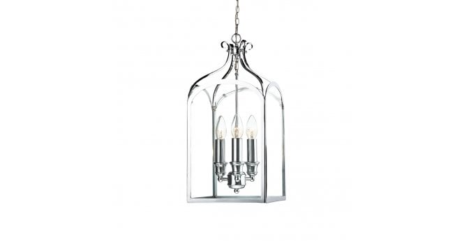 Där Lighting Senator 3 Light Pendant Polished Chrome