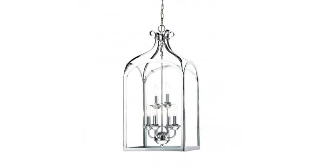 Där Lighting Senator 6 Light Pendant Polished Chrome