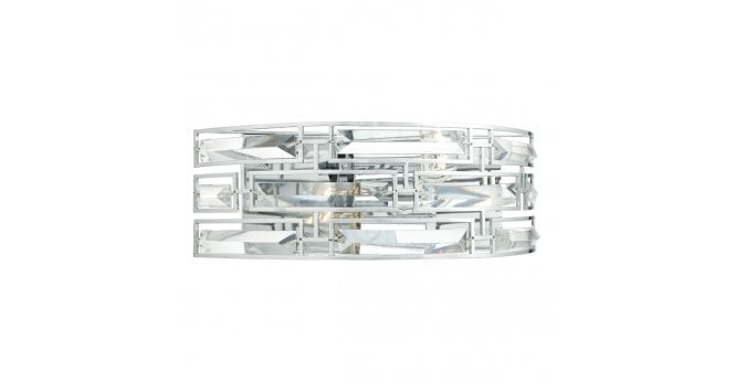 Där Lighting Seville 2 Light Wall Light Crystal Polished Chrome