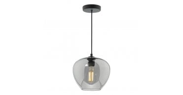 Shilah Pendant Matt Black and Smoked Glass