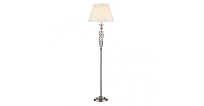 Där Lighting Siam Floor Lamp Satin Chrome With Shade (Multipack)