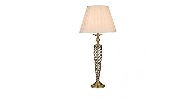Där Lighting Siam Table Lamp Antique Brass With Shade (Multipack)
