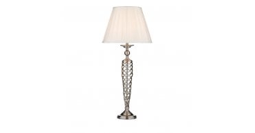 Siam Table Lamp Satin Chrome With Shade (Multipack)