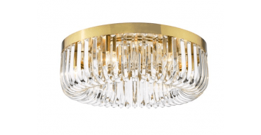 Sigourney 6 Light Flush Satin Gold and Crystal