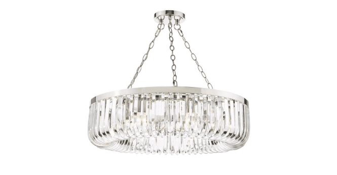 Där Lighting Sigourney 8 Light Pendant Polished Nickel and Crystal