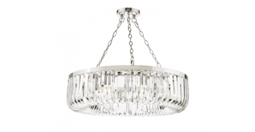 Sigourney 8 Light Pendant Polished Nickel and Crystal